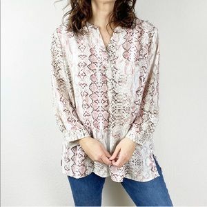 Zac & Rachel pink python snakeskin print blouse p